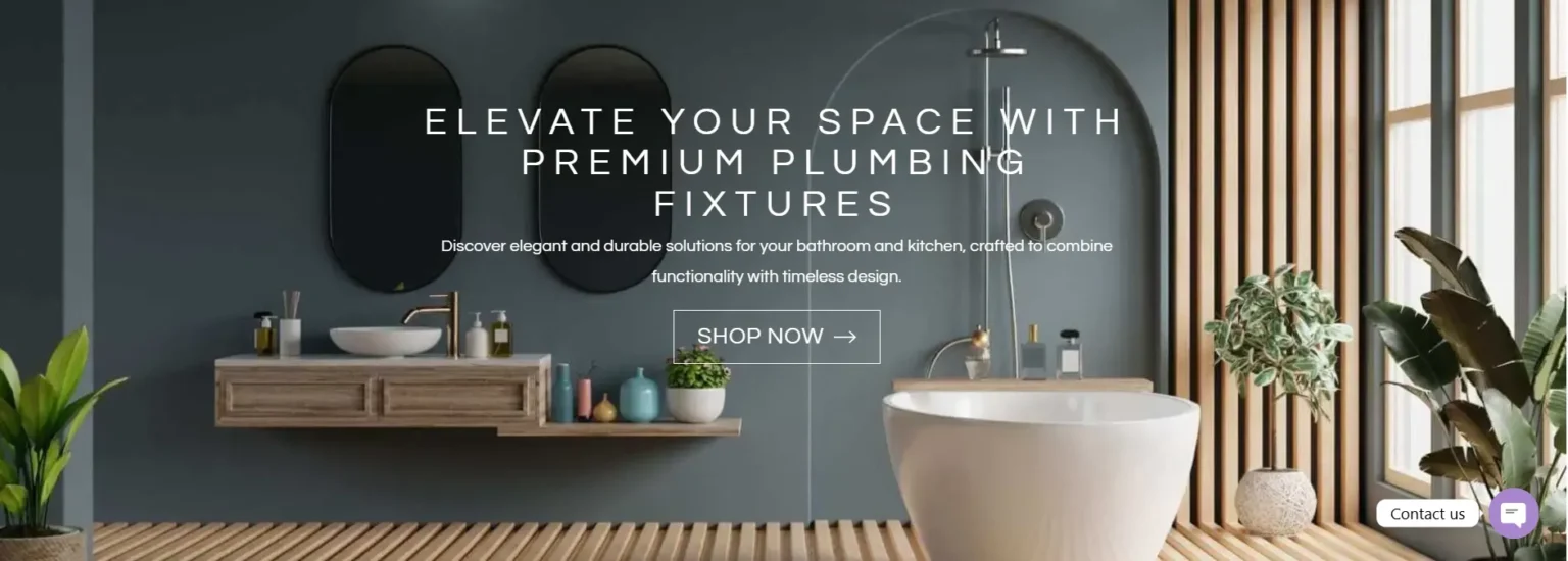 AquaLuxe premium plumbing fixtures homepage