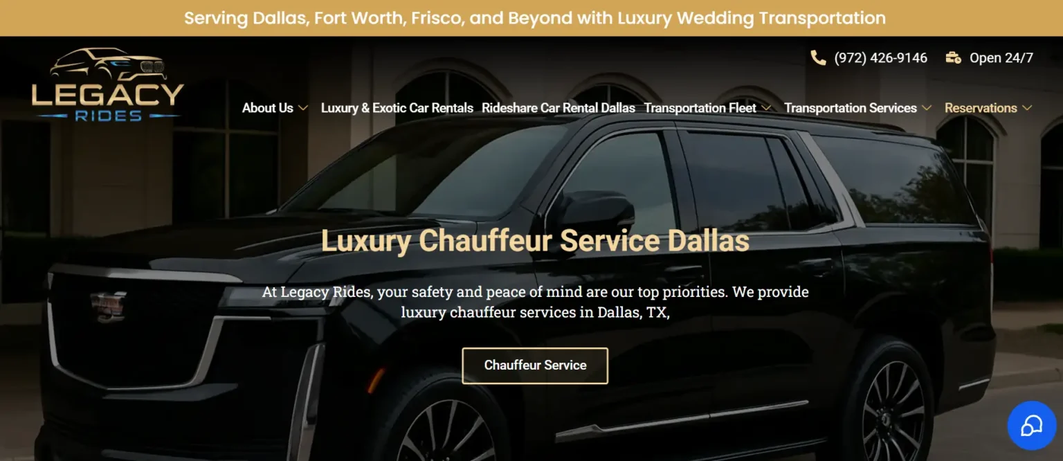 Legacy Rides luxury chauffeur service website